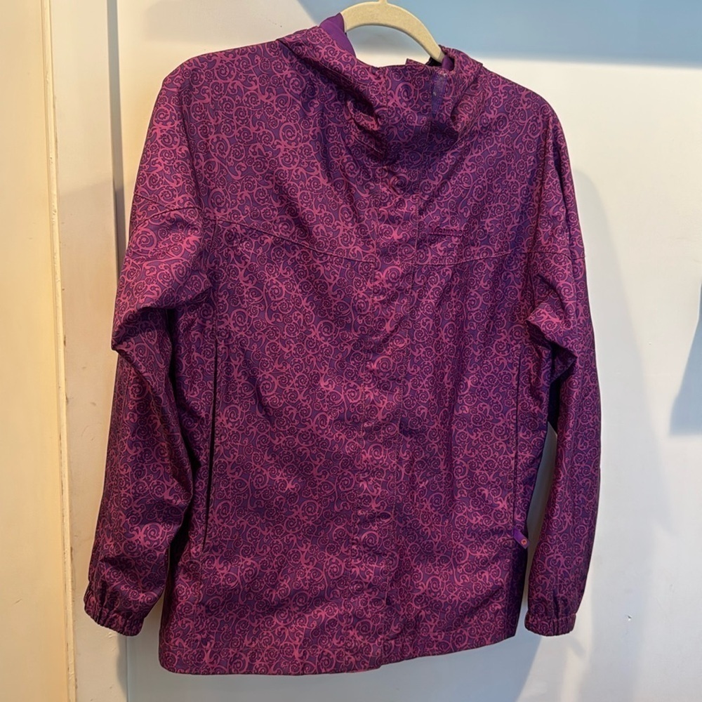 Marmot Jacket Purple & Orange Hooded Floral Detail Girls XL